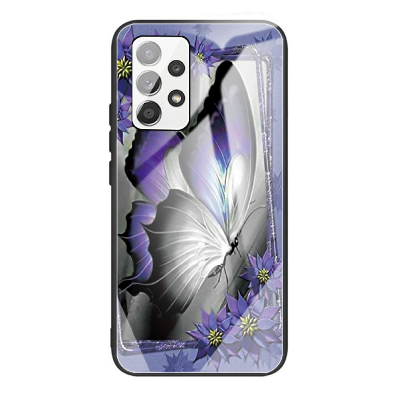 Samsung Galaxy A53 5G Panzerglas Cover Schmetterling Violett