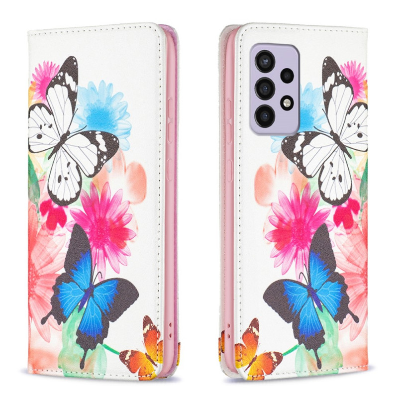 Flip Cover Samsung Galaxy A33 5G Bunte Schmetterlinge
