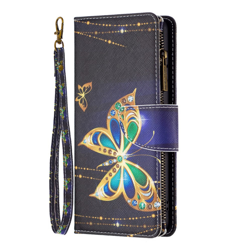 Samsung Galaxy A33 5G Tasche mit Reißverschluss Schmetterling Royal