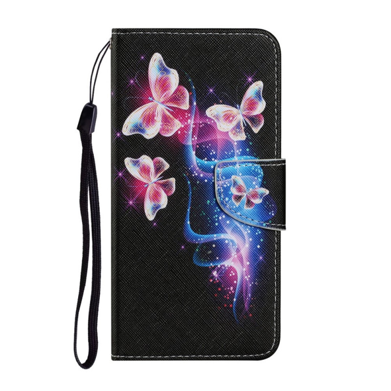 Xiaomi Redmi Note 11 Pro Plus 5G Tasche Schmetterlinge und Lanyard