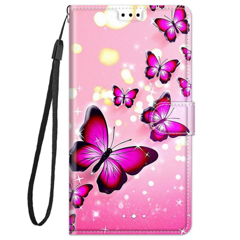 Xiaomi Redmi Note 11 Pro Plus 5G Schmetterling Fan Tasche mit Riemchen