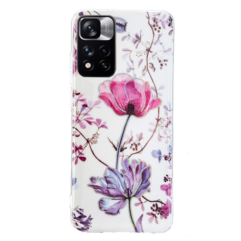 Xiaomi Redmi Note 11 Pro Plus 5G Marmor Blumen Cover