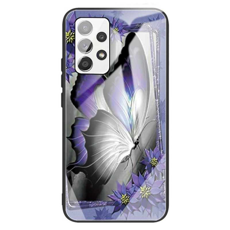 Samsung Galaxy A13 Panzerglas Cover Schmetterling Violett