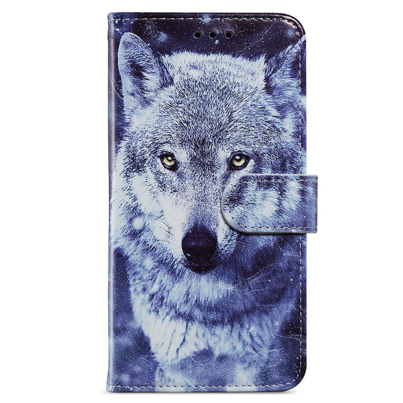 Samsung Galaxy A13 Super Wolf Tasche mit Lanyard