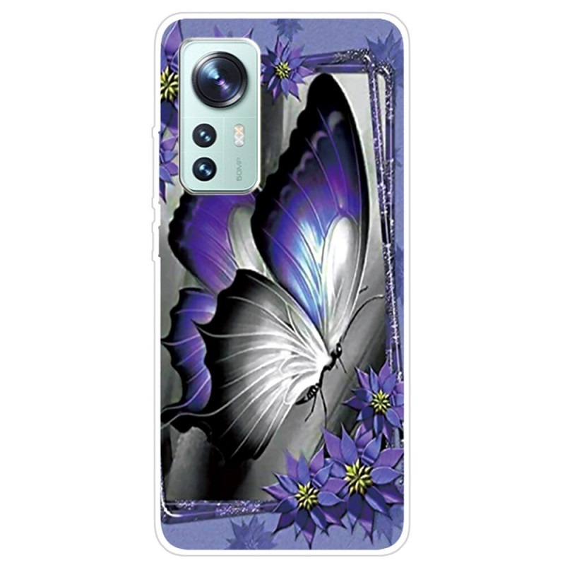 Xiaomi 12 Pro Silikonhülle Schmetterling Violett