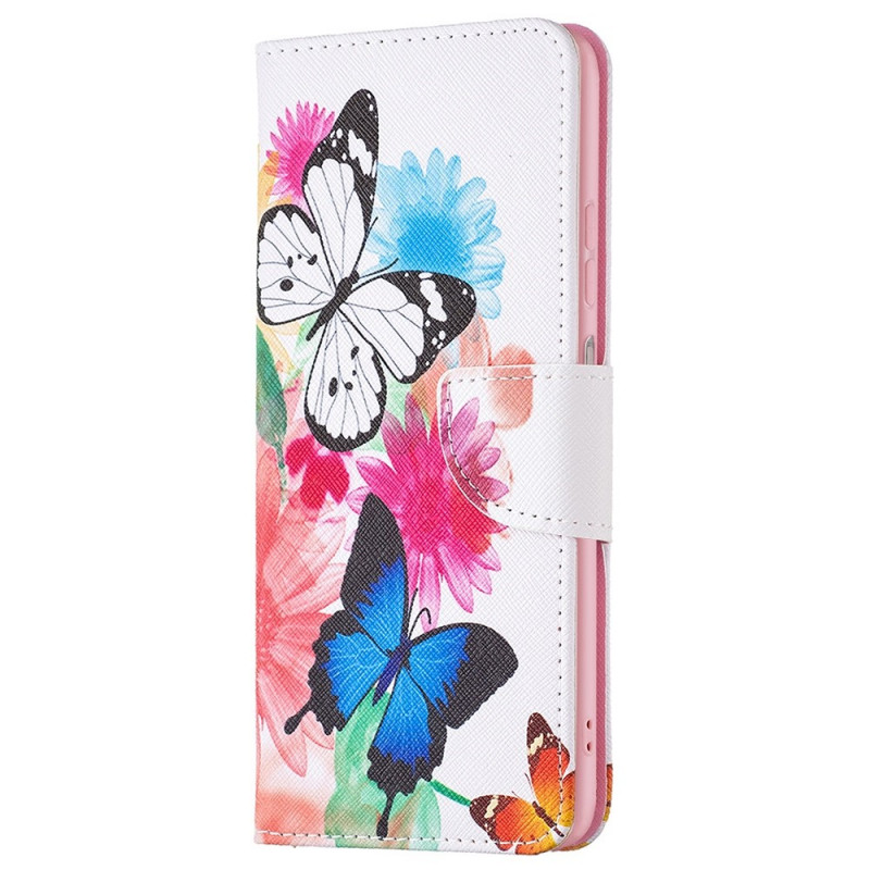 Hülle Samsung Galaxy M23 5G Schmetterlinge Aquarell