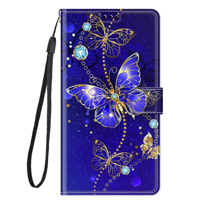 Samsung Galaxy M23 5G Schmetterling Fan Tasche mit Riemen