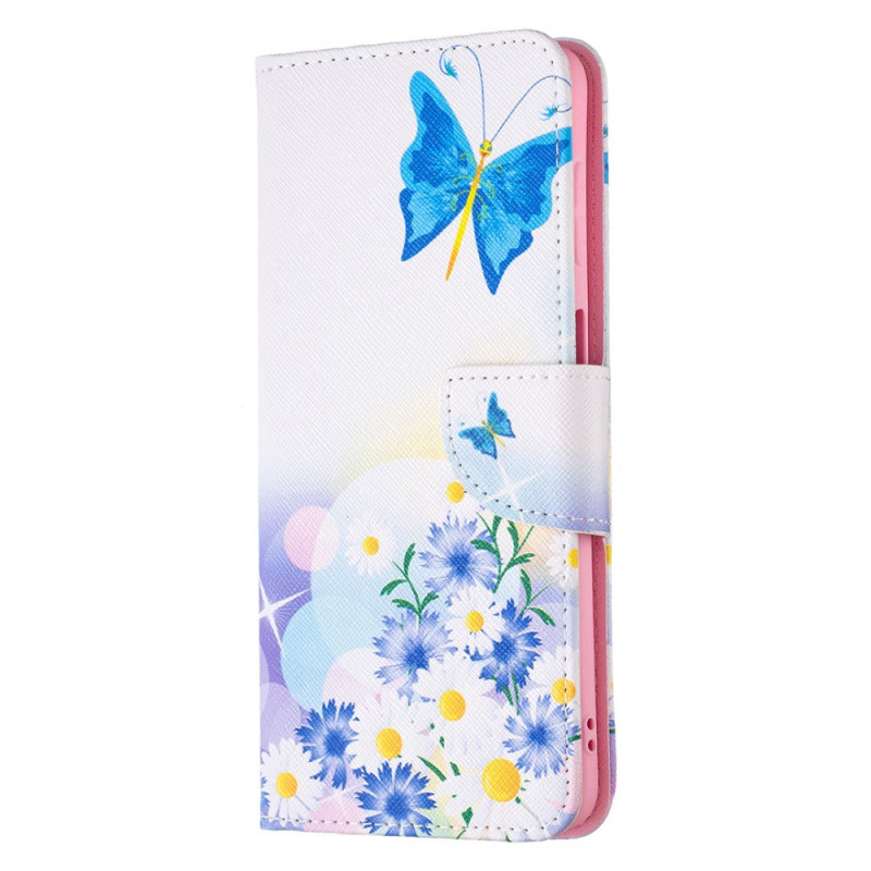 Samsung Galaxy M52 5G Schmetterling & Blumen Hülle