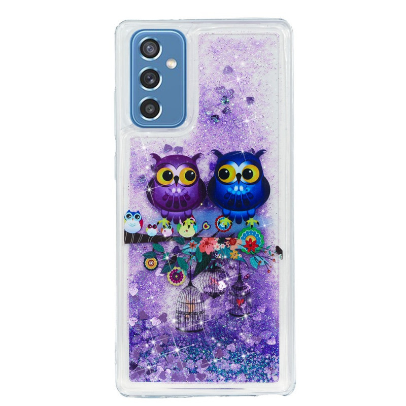 Samsung Galaxy M52 5G Cover Eulenpaar Violett