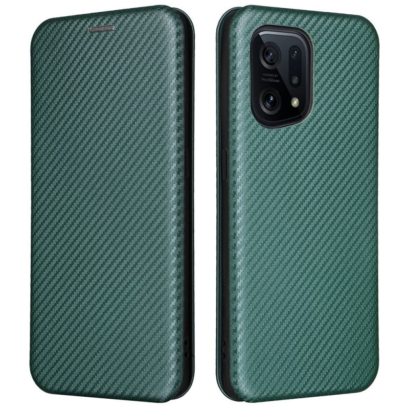 Flip Cover Oppo Find X5 Kohlefaser