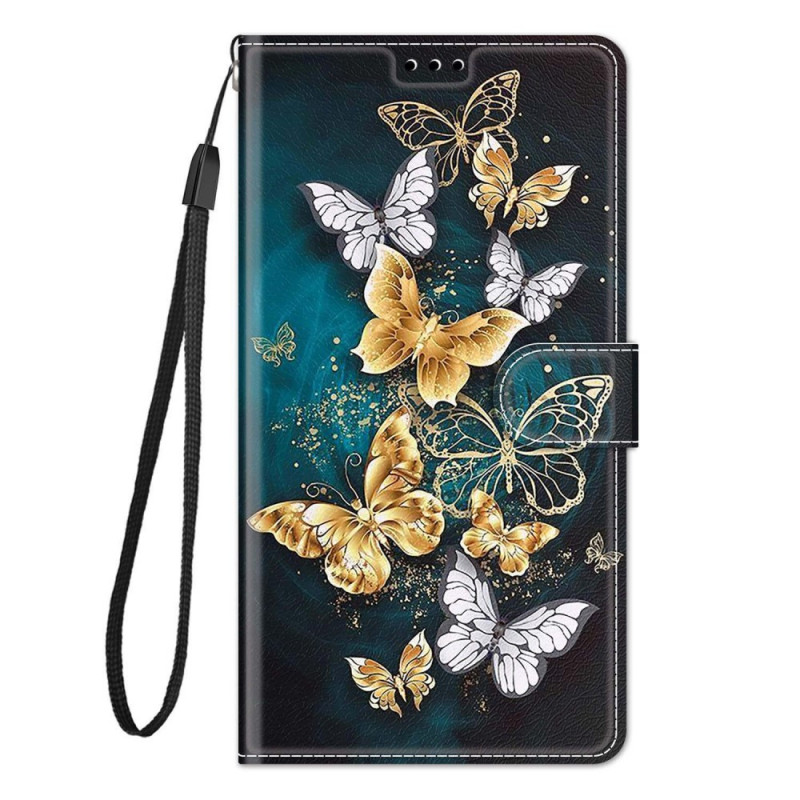 Samsung Galaxy M53 5G Schmetterling Fan Tasche mit Riemen