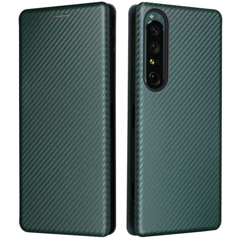 Flip Cover Sony Xperia 1 IV Textur Kohlefaser