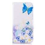Hülle Samsung Galaxy J3 2017 Gemalte Schmetterlinge und Blumen