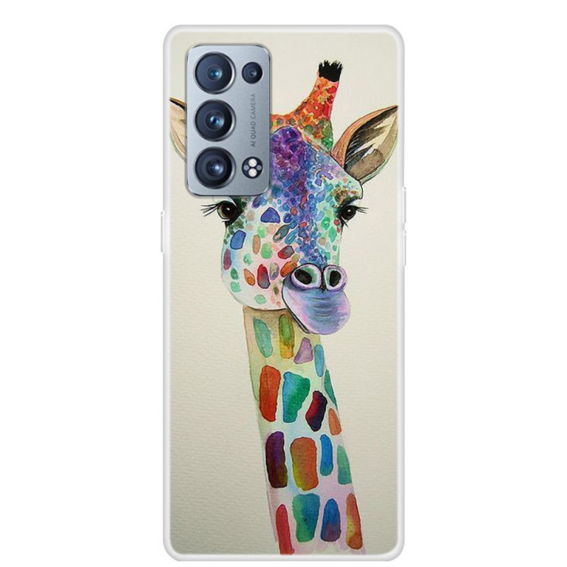 Oppo Reno 6 Pro 5G Giraffe Cover Farbig
