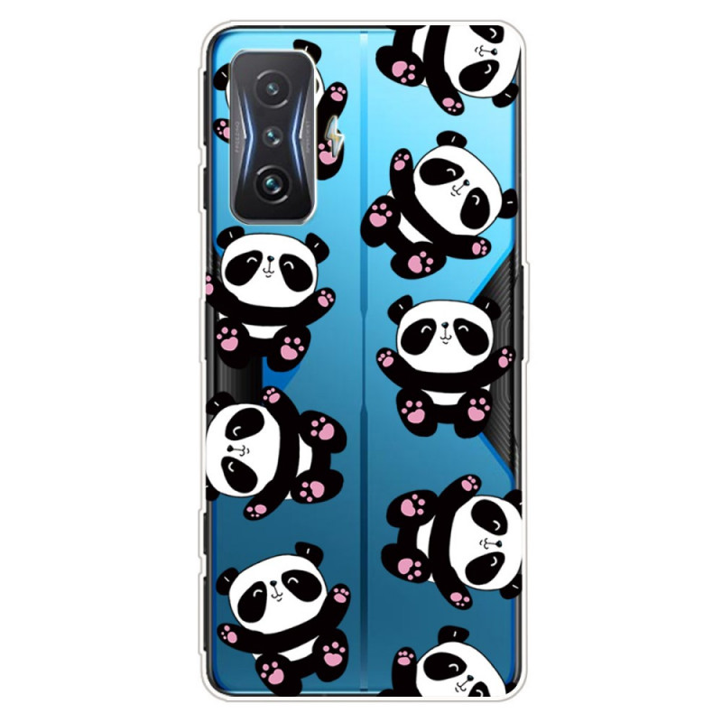 Poco F4 GT Transparent Multiple Pandas Cover