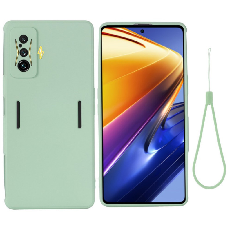 Poco F4 GT Liquide Silikonhülle mit Riemen