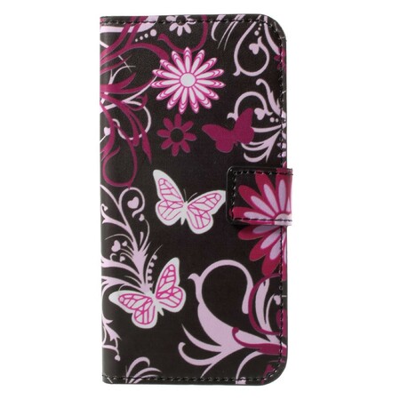 Huawei Honor 9 Hülle Schmetterlinge und Blumen