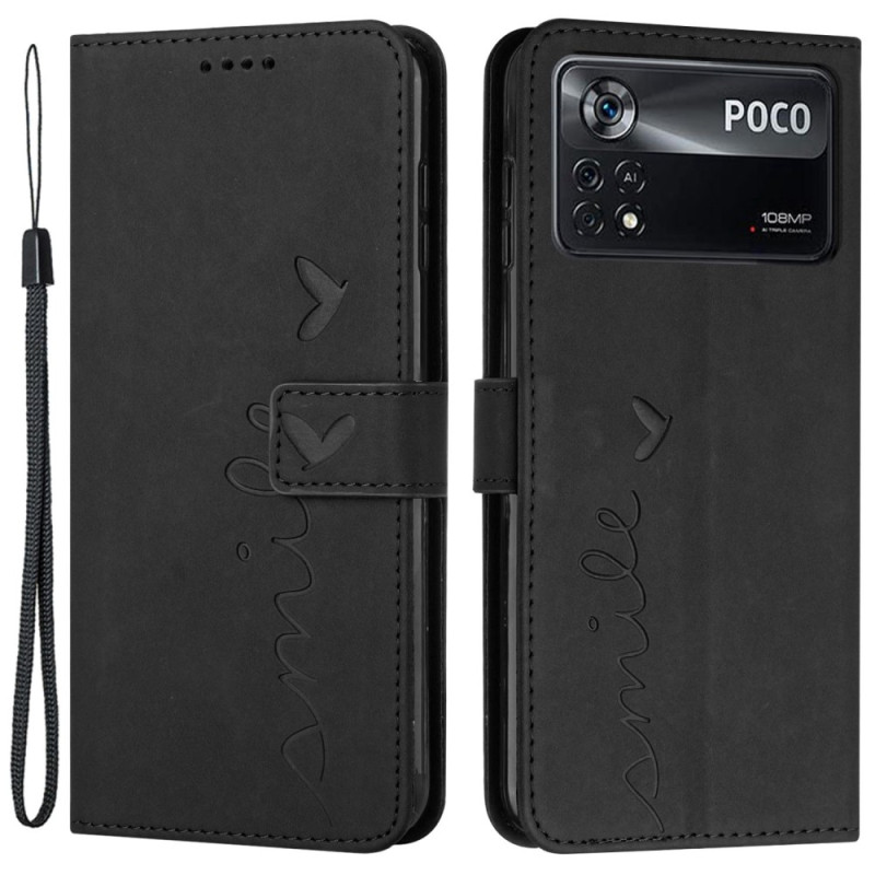 Poco X4 Pro 5G Smile Tasche mit Riemen