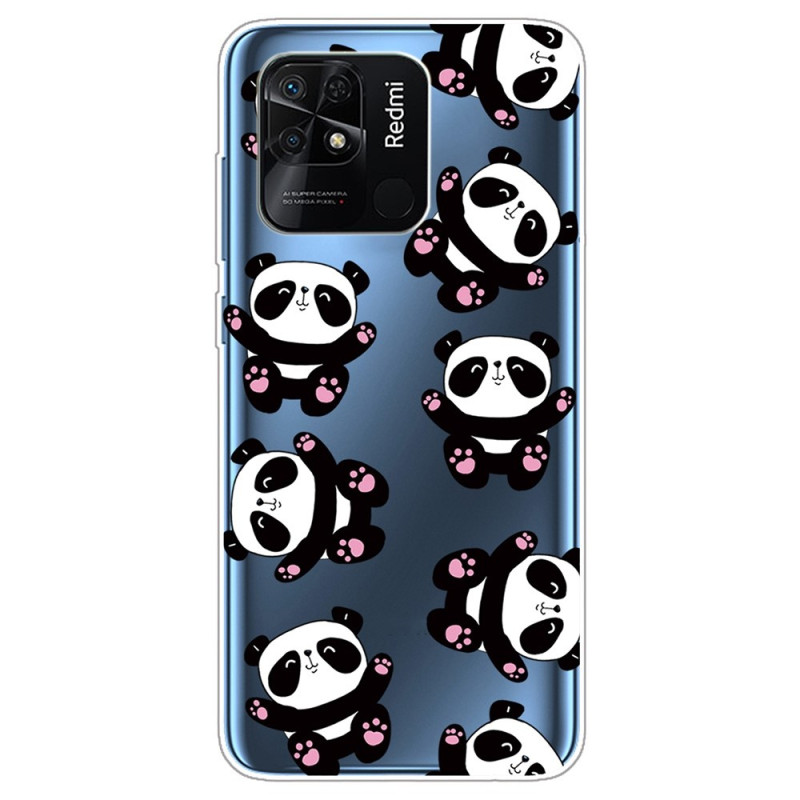 Xiaomi Redmi 10C Transparent Multiple Pandas Cover