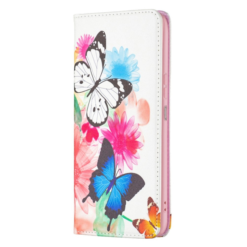 Flip Cover Xiaomi Redmi 10C Schmetterlinge