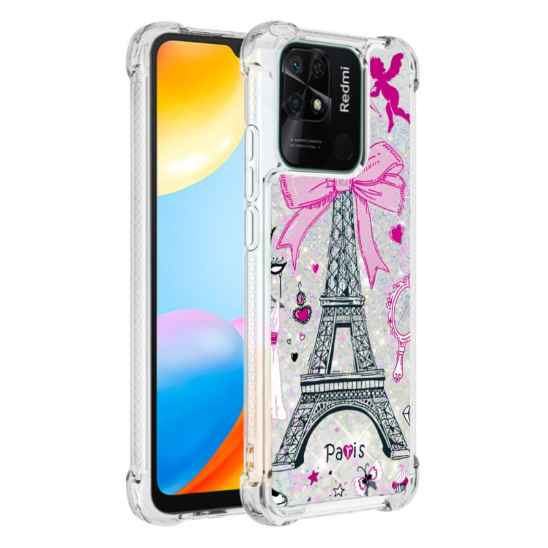 Xiaomi Redmi 10C Glitter Eiffelturm Cover