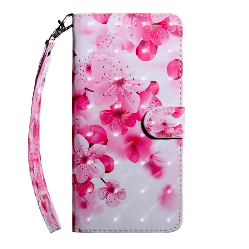 Xiaomi Redmi 10C Tasche Blumen mit Riemen