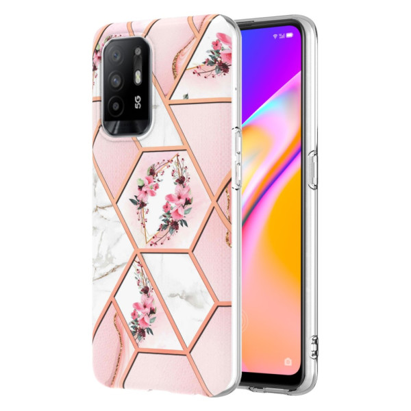 Oppo A94 5G Marmor Geometrisch Bunt Cover