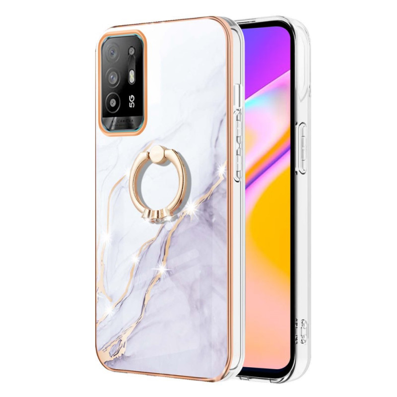 Oppo A94 5G Marmor Cover mit Ring
