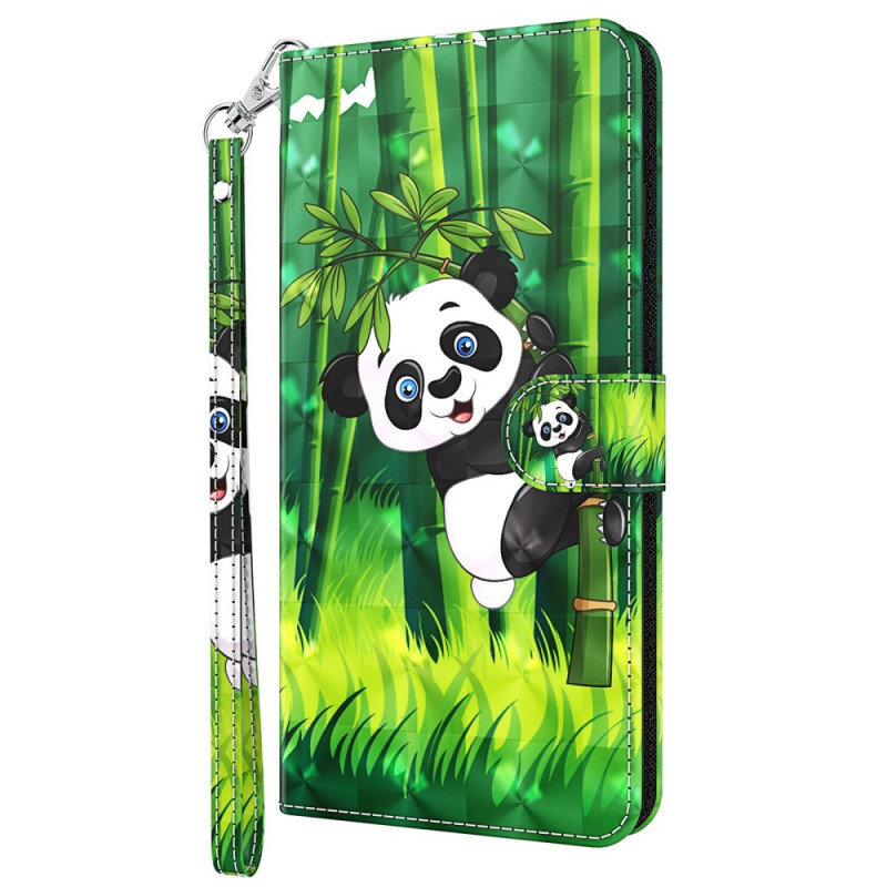 Oppo A94 5G Panda Tasche mit Lanyard