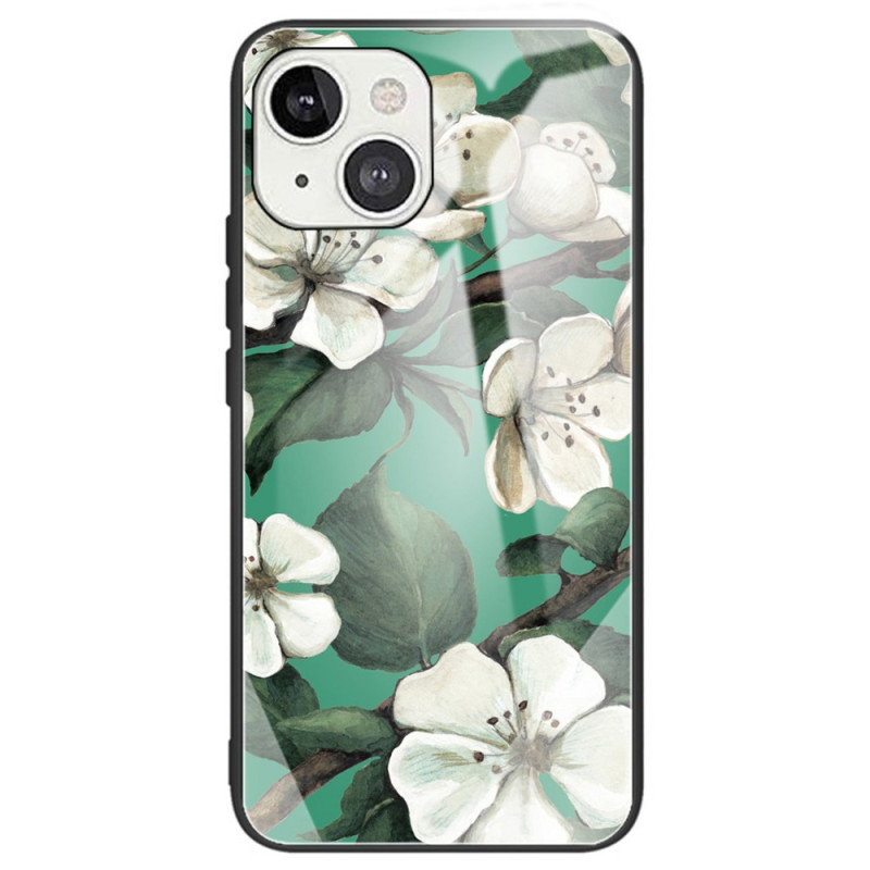 Coque iPhone 14 Verre Trempé Fleurs