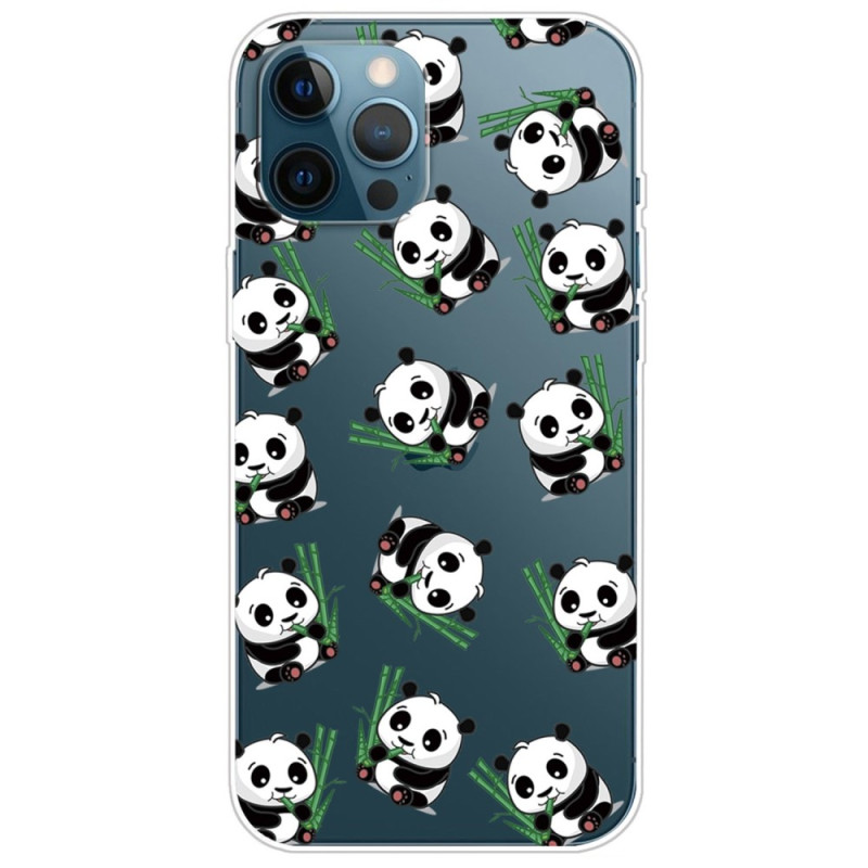 Transparentes iPhone 14 Pro Cover Kleine Pandas