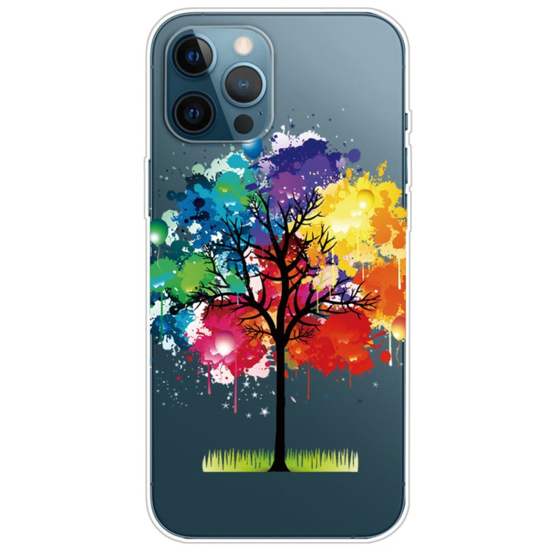 Transparentes iPhone 14 Pro Cover Aquarell-Baum