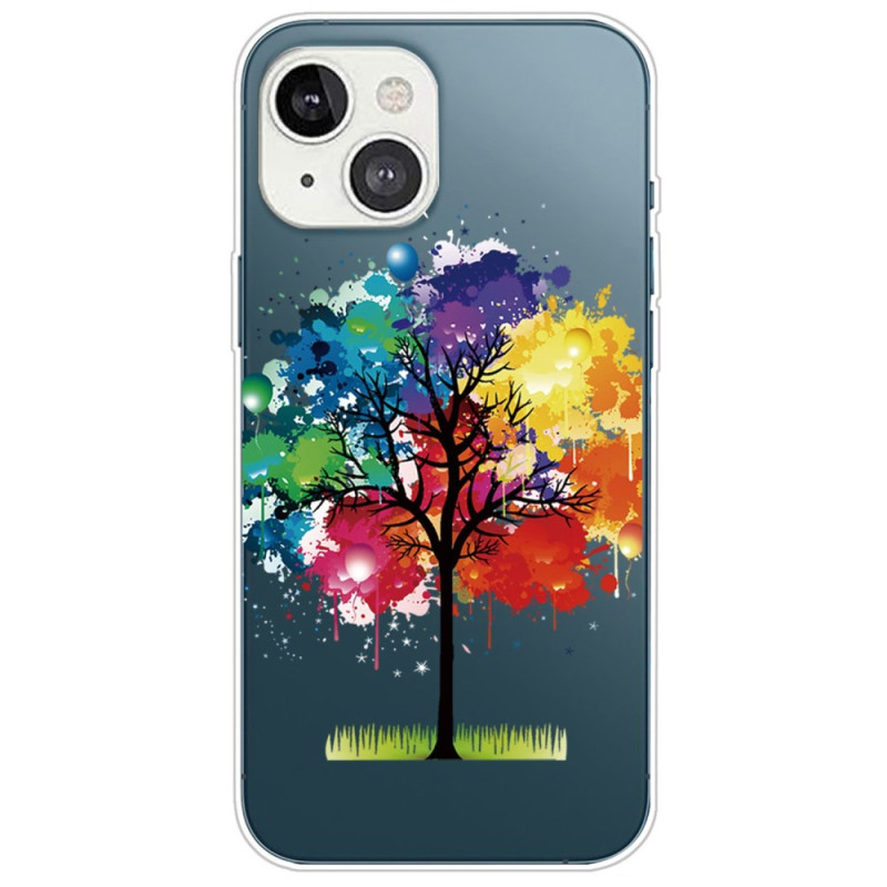 Transparentes iPhone 14 Plus Cover Aquarell-Baum