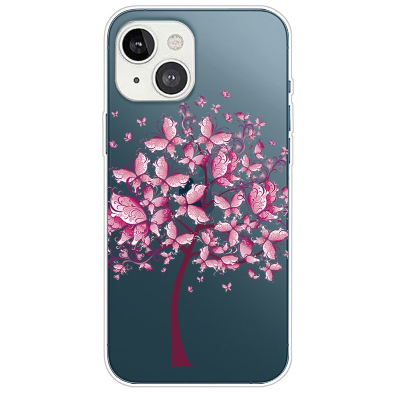 Transparentes iPhone 14 Plus Cover Schmetterlingsbaum
