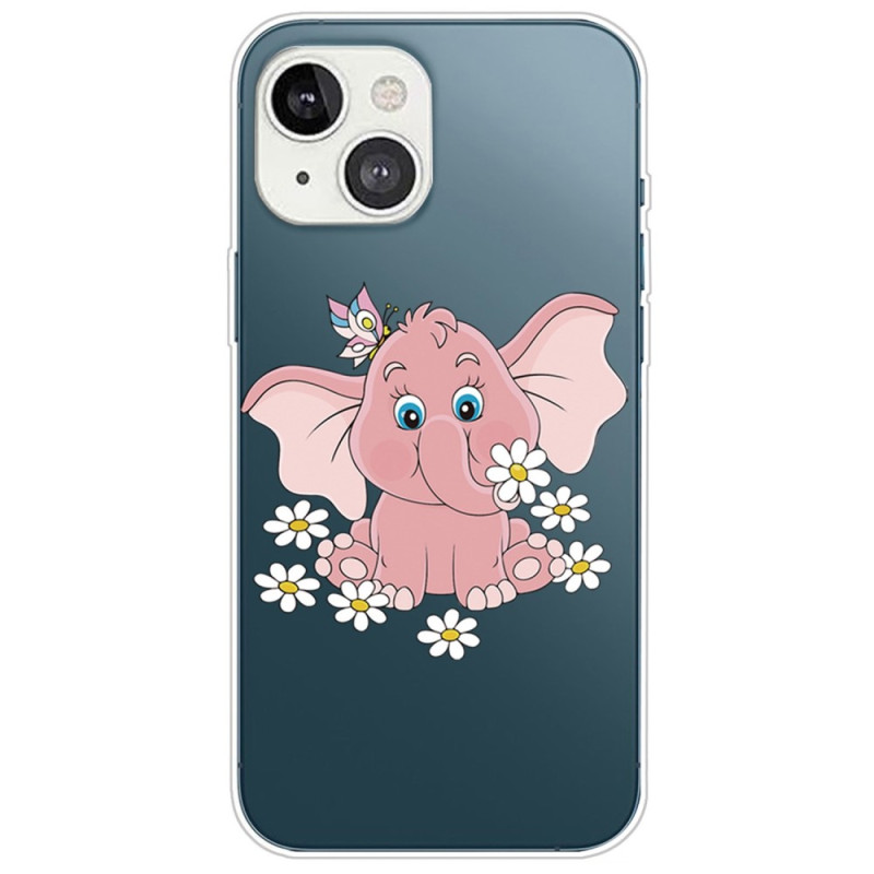 Transparentes iPhone 14 Plus Cover Elefant Pink