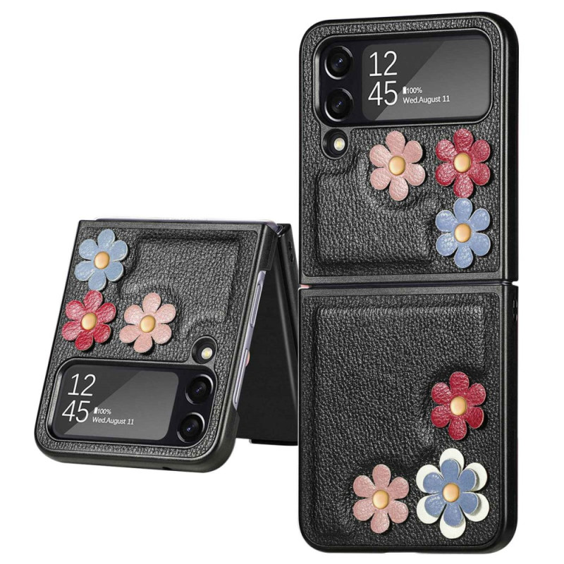 Hülle Samsung Galaxy Z Flip 4 Kunstleder Blumen