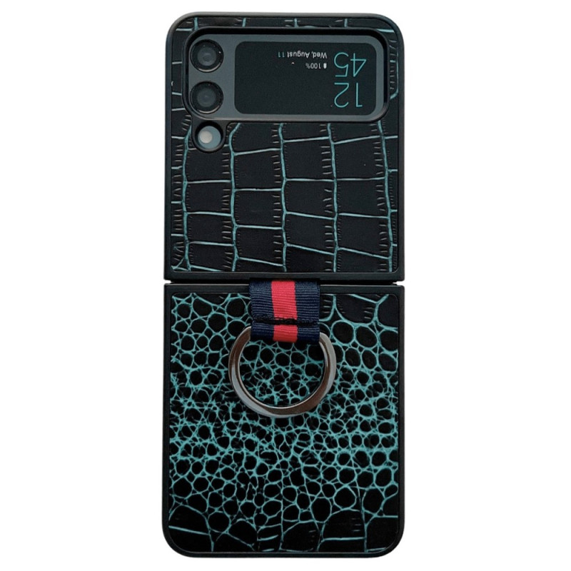 Samsung Galaxy Z Flip 4 Style Crocodile and Ring Cover
