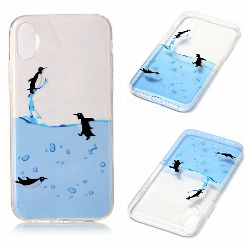 Transparentes iPhone X Cover Pinguin-Spiel