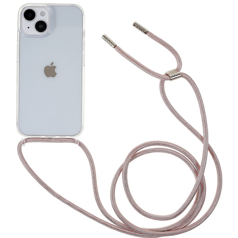 Transparentes iPhone 14 Cover mit farbiger Kordel