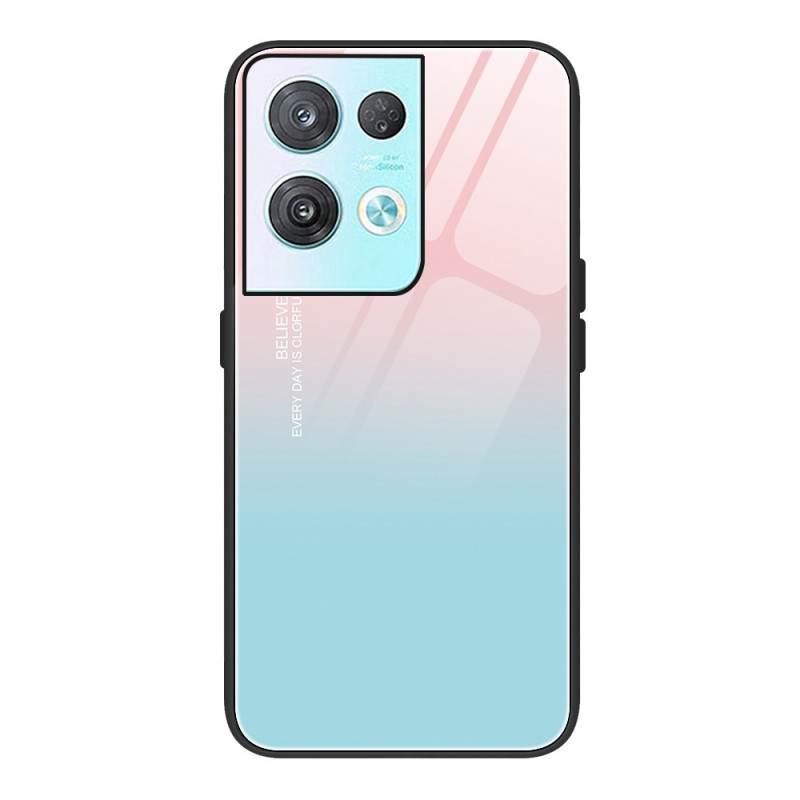 Oppo Reno 8 Pro Cover Gehärtetes Glas Gradient