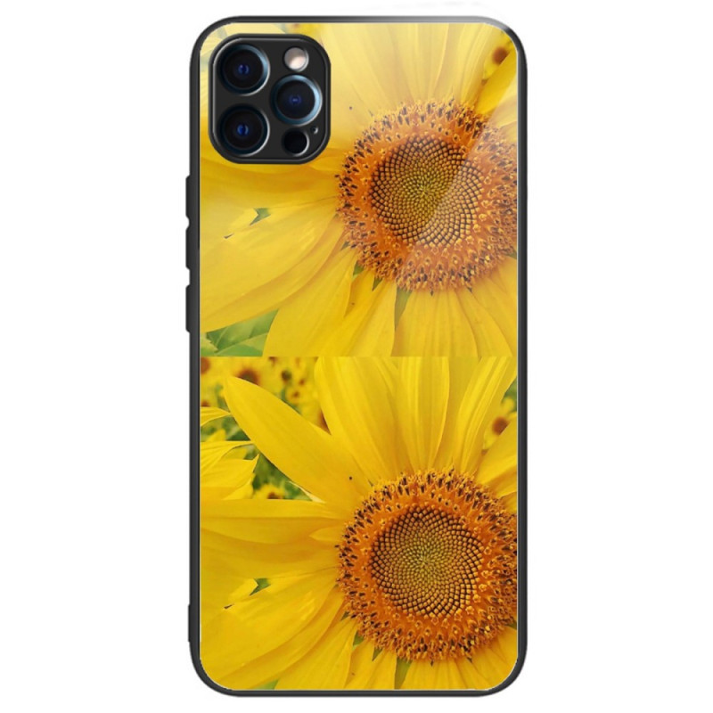 iPhone 14 Pro Max Hülle aus gehärtetem Glas Sonnenblumen