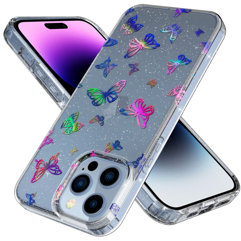 Transparentes iPhone 14 Pro Cover Schmetterlinge