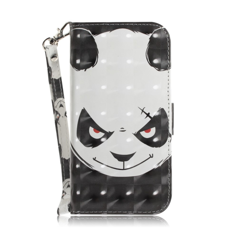 iPhone 14 Plus Angry Panda Hülle mit Trageriemen