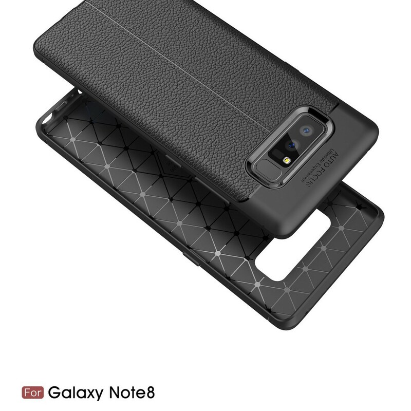 Samsung Galaxy Note 8 Cover Lederoptik Litschi Double Line