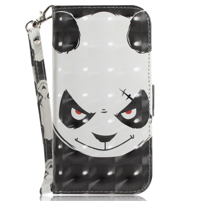 Oppo Reno 8 Angry Panda Tasche mit Lanyard
