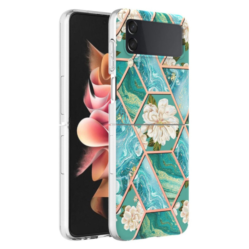 Samsung Galaxy Z Flip 4 Marmor Floral Cover