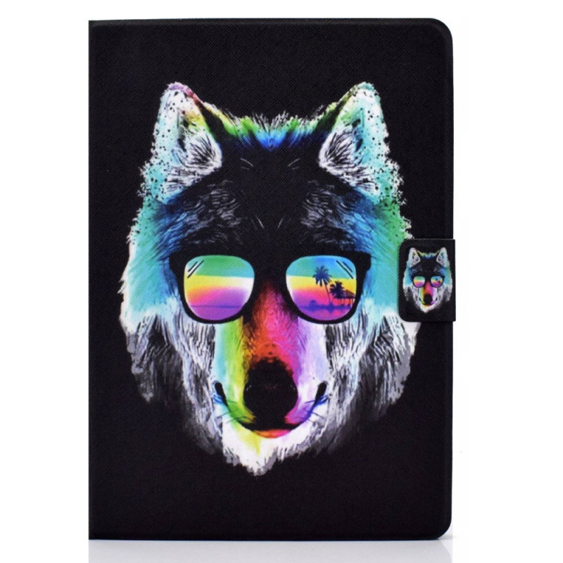 iPad Hülle 10.9" (2022) Wolf mit Brille