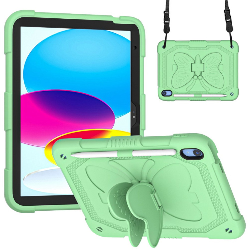 iPad Case 10.9" (2022) Ultra Robust und Schulterriemen Schmetterling Unifarben