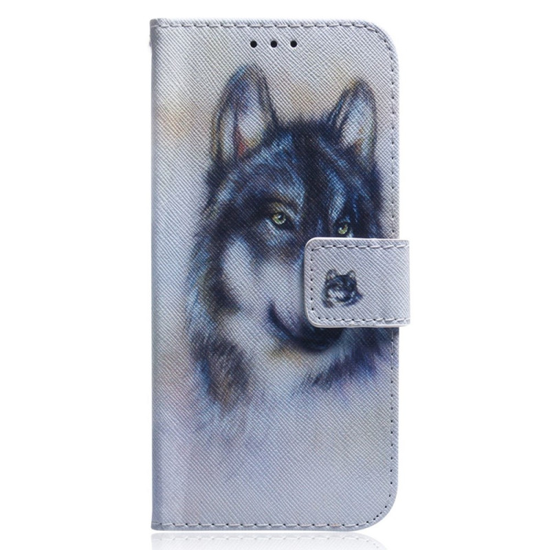 Xiaomi Redmi 10A Tasche Wolf Aquarell