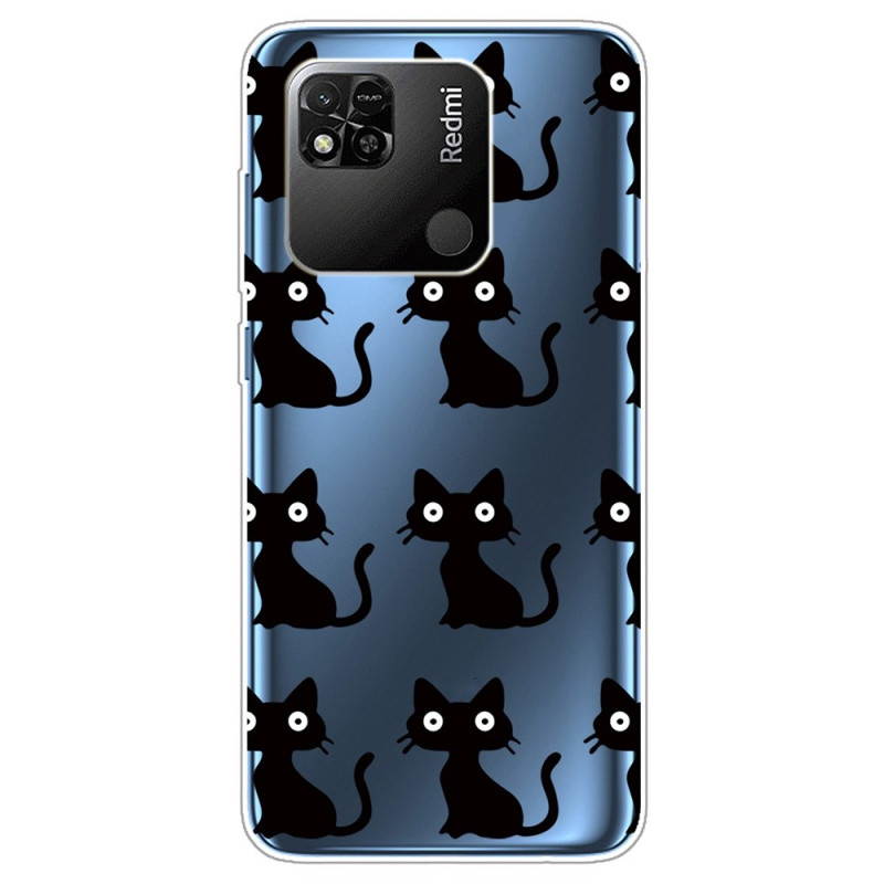 Xiaomi Redmi 10A Transparent Cover Lustige Katzen